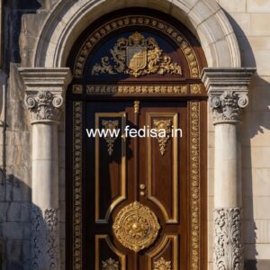 Elegant Double Door Classic Entry Design Teak Wood Front Door Design No-4674