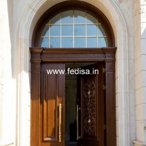 Arch Top Wooden Door Aluminum Door Design Price No-4720