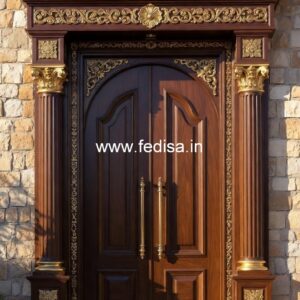 Vintage Wooden Door Iron Door Design For Room No-4807