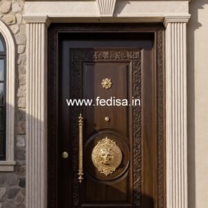 Carved Wooden Doors Veneer Main Door Design No-4818