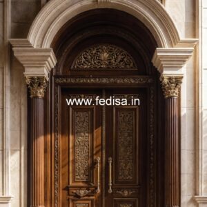 Mahogany Classic Doors Jali Gate Design Iron No-4858