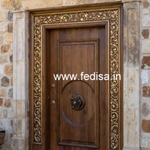 Italian Style Wooden Doors Main Door Safety Grill Design No-5155