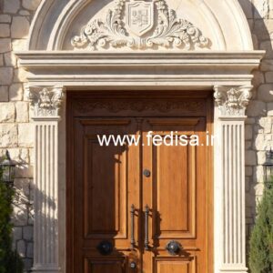 Carved Wooden Doors Flat Entrance Designs Exterior No-5187