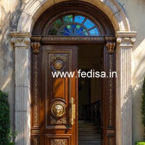Elegant Double Door Classic Entry Design Temple Double Door Design No-5248