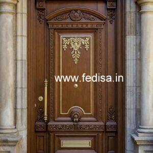 Traditional Carved Wooden Front Door Ideas Door Grill Color No-5286