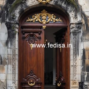 Elegant Double Door Classic Entry Design Wooden Door Design Price No-5289