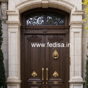 Antique Door Style Flat Entrance Wall Design No-5384