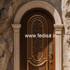 Solid Wood Classic Door House Front Double Door Design No-5430