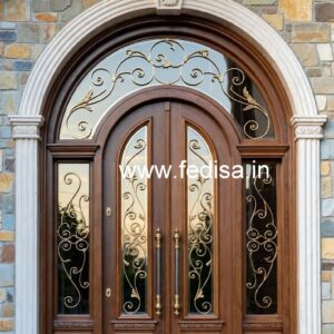 Engraved Wooden Door Front Double Door Designs In Wood No-5459