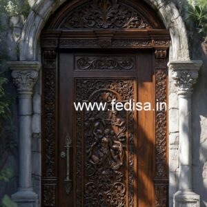 Engraved Wooden Door Front Door Design Steel No-5541