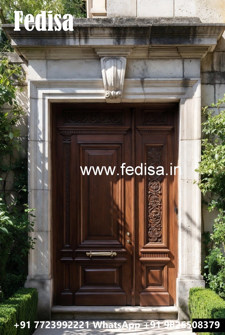 Arch Top Wooden Door Pooja Room Door With Bells No-5663