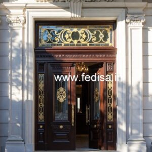 Wooden Carved Door Design Puja Room Gate Design No-5672
