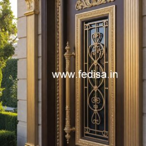 Home Entry Wooden Door Iron Door Color Design No-5814