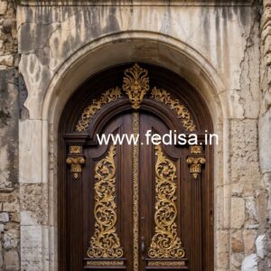 Arch Top Wooden Door Twin Door Design No-5827