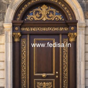 Solid Wood Classic Door Glass Door Frame Design No-5922