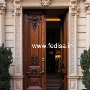 Engraved Wooden Door Double Door Sagwan Design No-6033