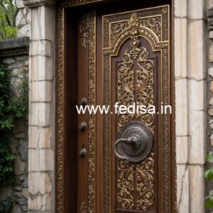 Glass Panel Classic Door Fancy Jali Door Design No-6075