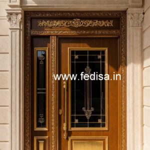 Traditional Carved Wooden Front Door Ideas Steel Railing Door Design No-6106