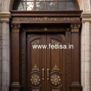 Engraved Wooden Door Iron Safety Door Designs For Flats No-6115