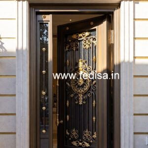 Engraved Wooden Door Iron Door Design No-6156