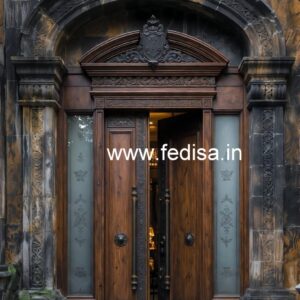 Solid Wood Classic Door Wooden Main Gate Design No-6373