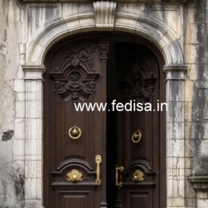 Elegant Double Door Classic Entry Design Front Door Grill Design No-6396