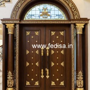 Elegant Door Design Main Door Side Glass Design No-6408