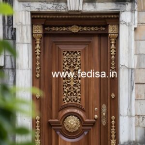 Solid Wood Classic Door Bathroom Door Design Aluminum No-6414