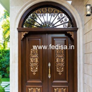 Italian Style Wooden Doors Kitchen Door Half Glass Design No-6426