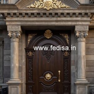 Arch Top Wooden Door Modern Double Door Design No-6442