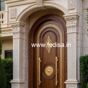 Teak Wood Door Design Steel Gate Design Double Door No-6456