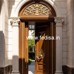 Italian Style Wooden Doors Teak Wood Double Door Design No-6467