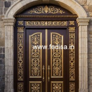 Traditional Door Design Pooja Room Double Door Design No-6487