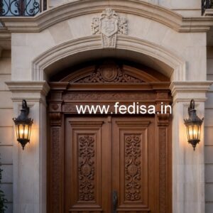 Rustic Classic Door Half Glass Door Design No-6505