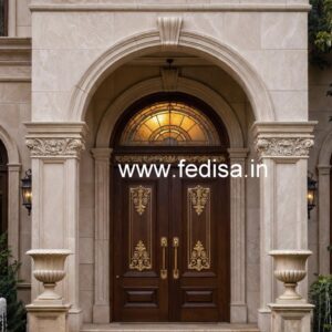 Double Door Classic Style Wooden Jali Door Design No-6523