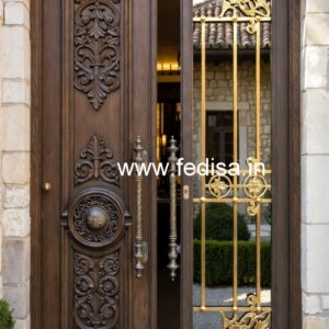 Carved Wooden Doors Main Door Chokhat Design No-6540