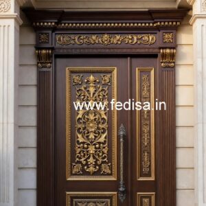 Arch Top Wooden Door Flat Main Door Entrance Design No-6565