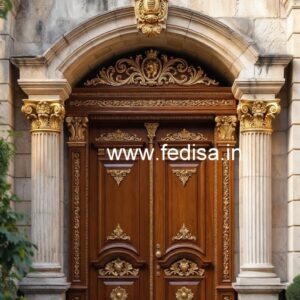 Arch Top Wooden Door Main Door Carving Designs No-6606