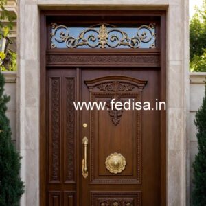 Carved Wooden Doors Front Door Elevation No-6663