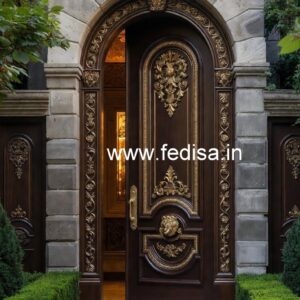 Mahogany Classic Doors Wooden Safety Door Designs For Flats No-6703