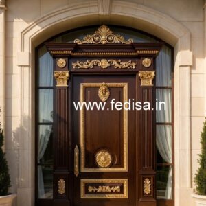 Bungalow Classic Door Design Glass Door Design With Wooden Frame No-6718
