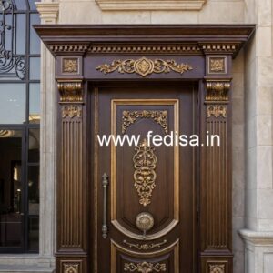 Elegant Double Door Classic Entry Design Double Door Chokhat Design No-6724