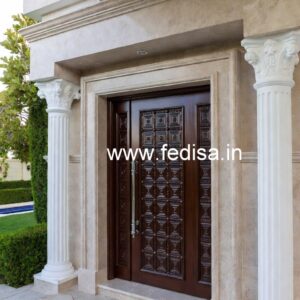 Mahogany Classic Doors Marble Door Design No-6744