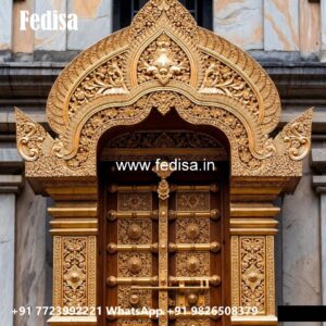Elegant Double Door Classic Entry Design Aluminum Door Design Price No-6765