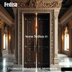 Carved Door Patterns Double Panel Door Design No-7012