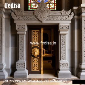 Ornate Door Design Etching Glass Design For Door No-7039