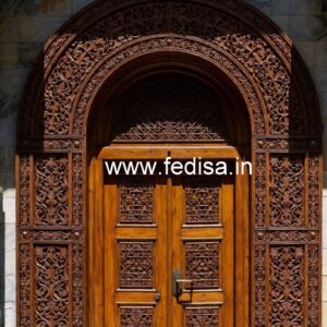 Handcrafted Wooden Door Safety Door Cnc Cutting Design No-7115