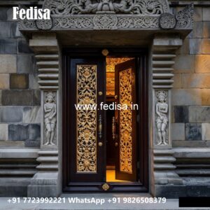 Wooden Carved Door Design Single Main Gate Design No-7189