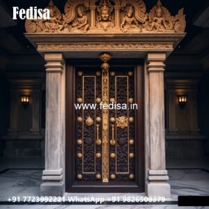 Arch Top Wooden Door Grill Safety Door Design No-7221