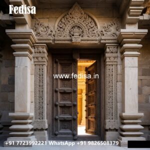 Engraved Wooden Door Steel Gate Single Palla No-7222